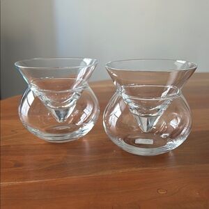 Crate & Barrel set of 2 Clio Crystal Martini Glasses